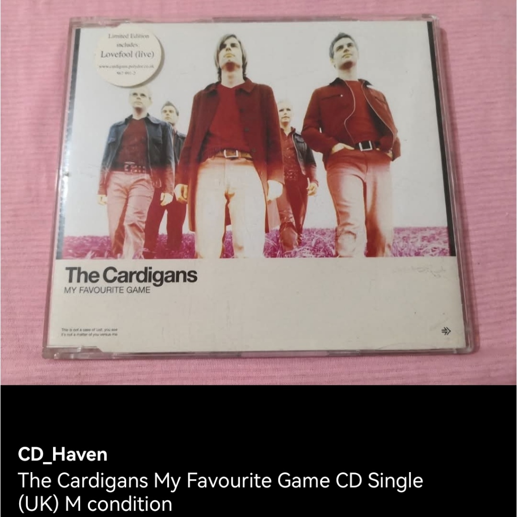 The Cardigans My Favourite Game CD Single (unsealed) | Shopee Philippines