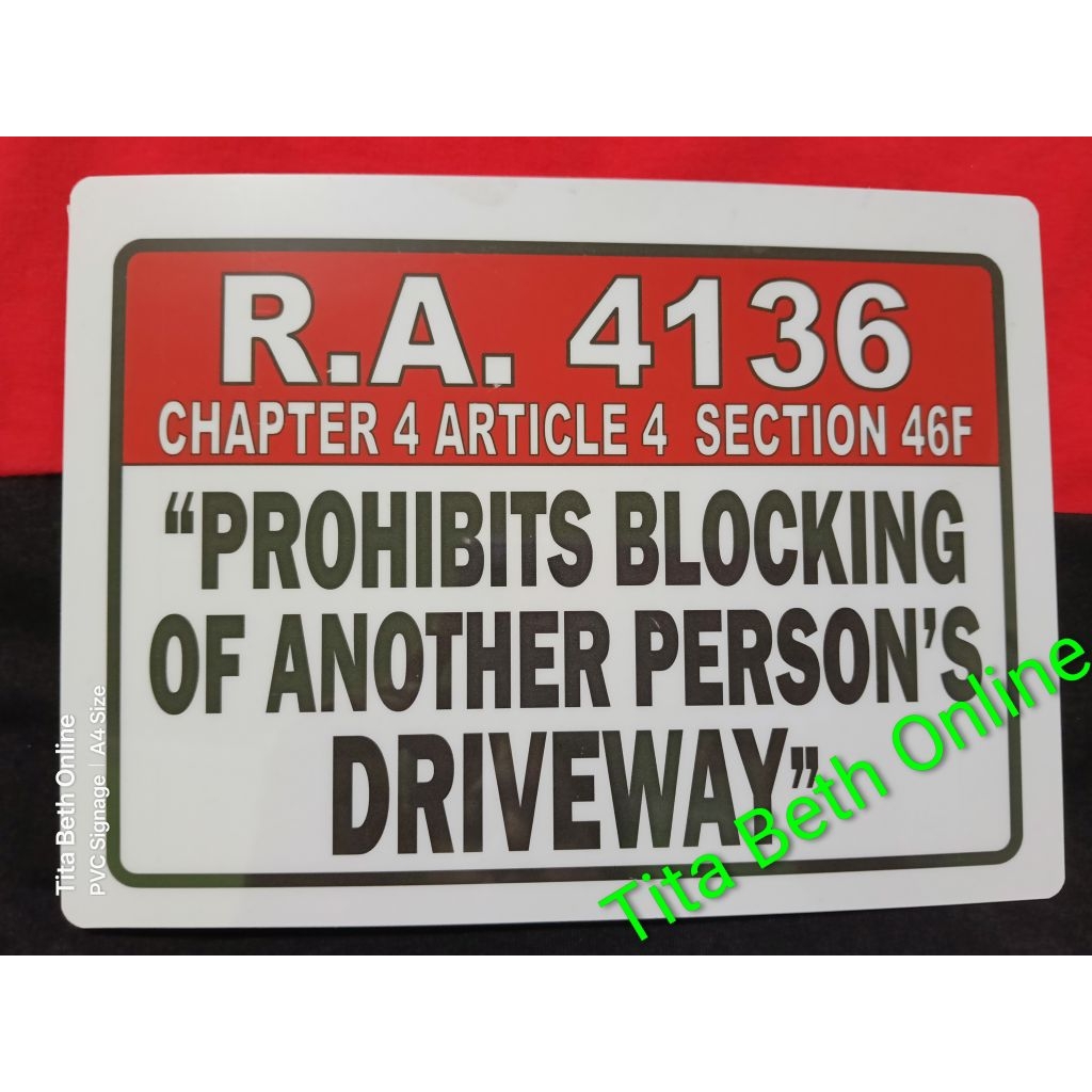 RA 4136 PVC Signage A4 Size | Shopee Philippines