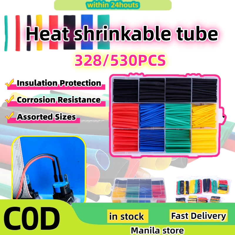 328/530pcs Heat Shrink Wrap Variety Sizes, Cable Management ...