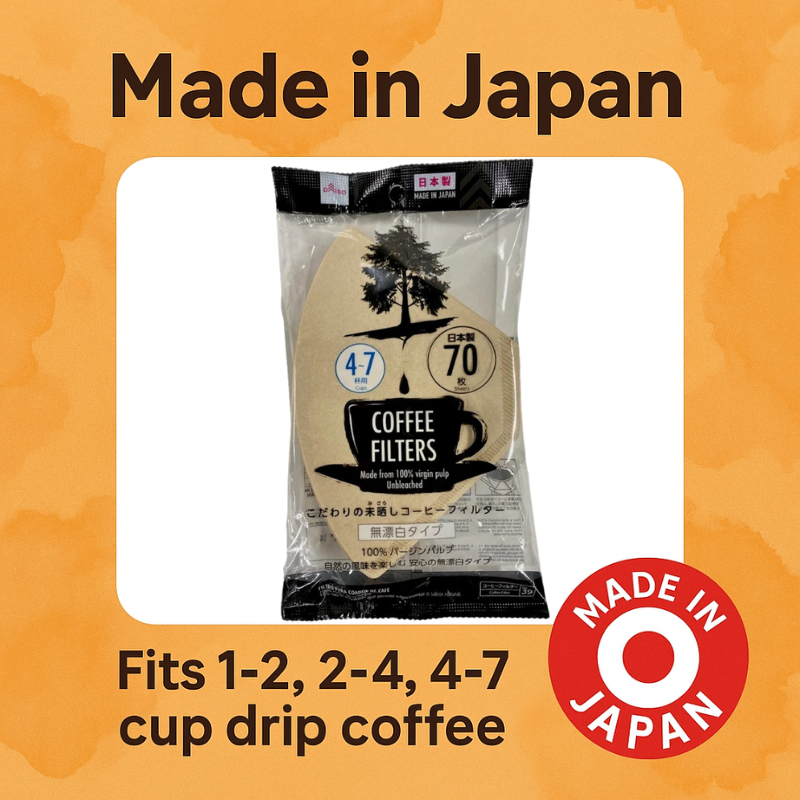 Made in Japan Daiso Coffee Filter Virgin Pulp Unbleached Type for 1-2 2 ...