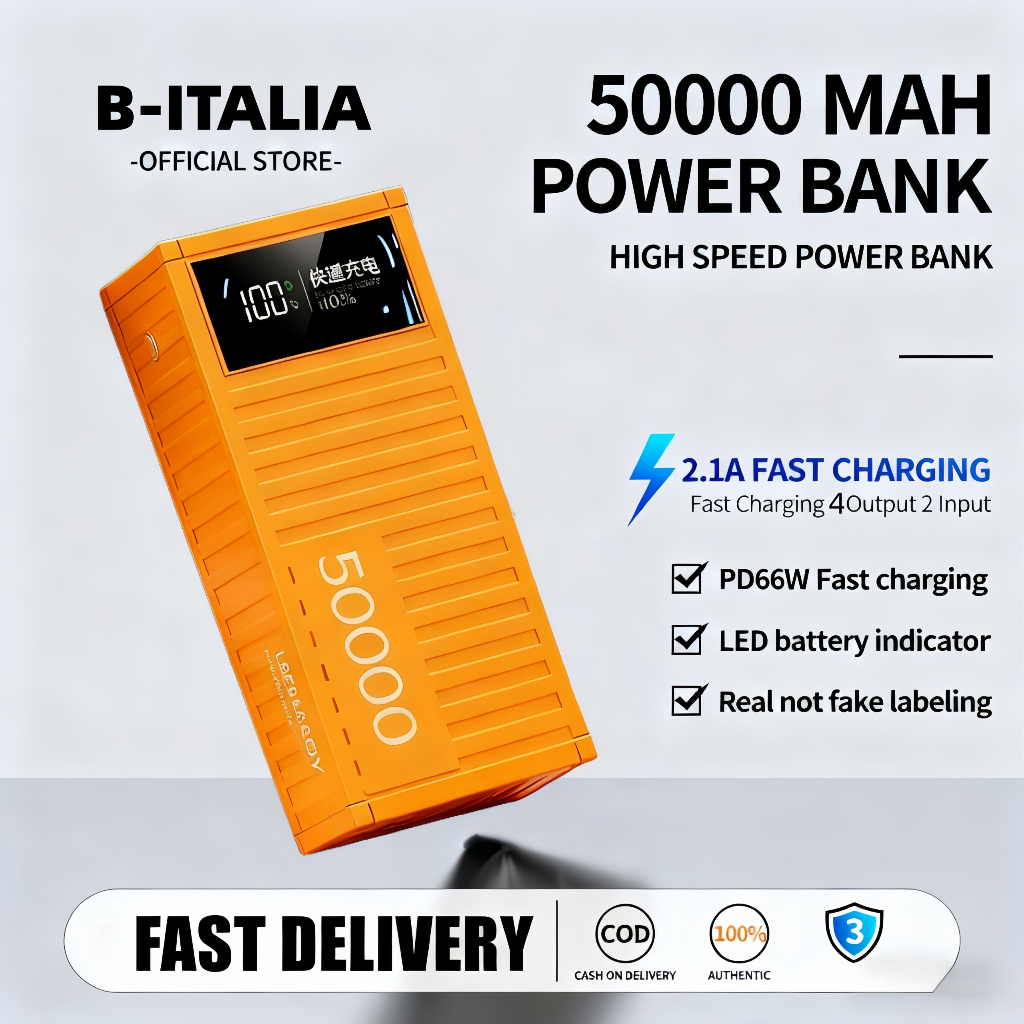 BIT Powerbank 50000mAh 30000mAh type c 4USB outputs 3 cables original ...
