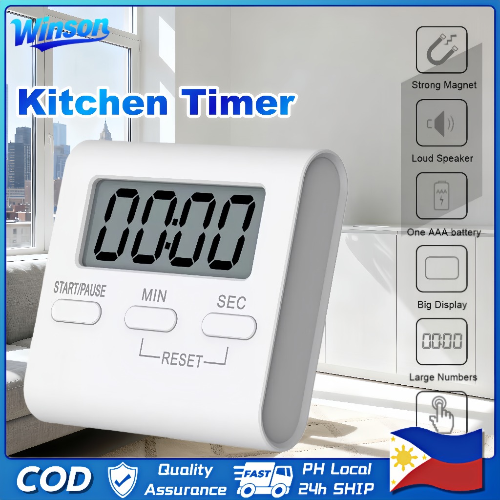 Square Timer Small Digital Kitchen Timers Magnetic Countdown Timer ...