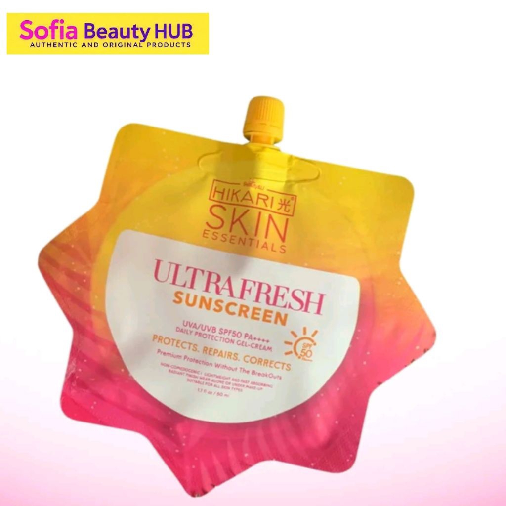 1 PIECE - HIKARI SKIN ESSENTIALS ULTRA FRESH SUNSCREEN SPF50 50 ml ...