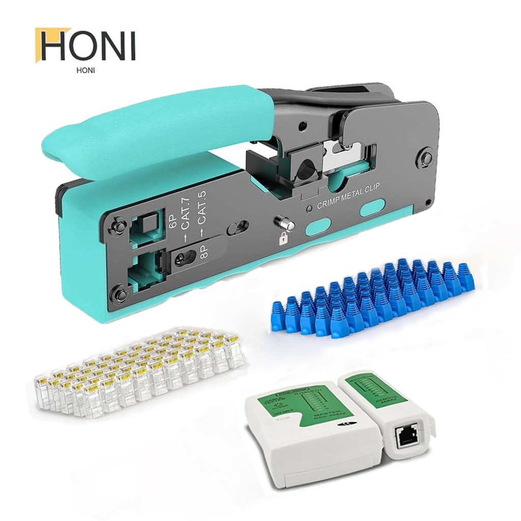 Cat7 RJ45 Pass Through Crimping Tool-Rj45 Cable for Cat5/Cat5e/Cat6 ...