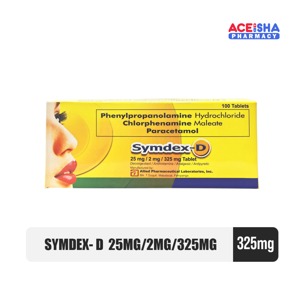 SYMDEX-D 325mg Tablet - Phenylpropanolamine + Chlorphenamine ...