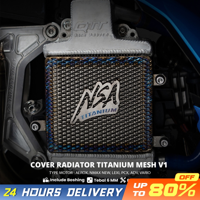 TITANIUM RADIATOR COVER – MESH V1-V2 PREMIUM SERIES [NMAX/AEROX/VARIO ...