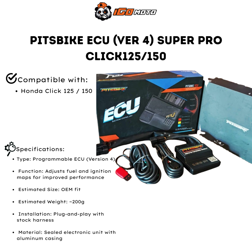 PITSBIKE ECU (VER 4) SUPER PRO CLICK125/150 | Shopee Philippines
