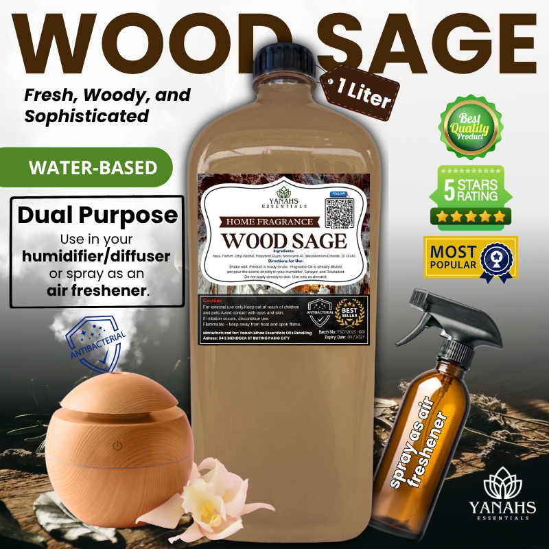 WOOD SAGE Water-based Scents for Humidifier, Air Freshener, Linen Spray ...