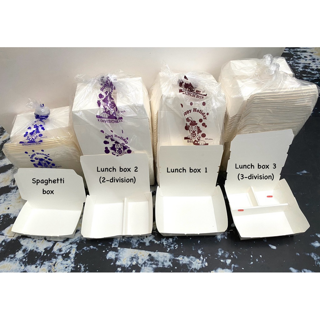 1 pack paper meal box (Spaghetti box, 2-division box, Lunch box 1, 3 ...