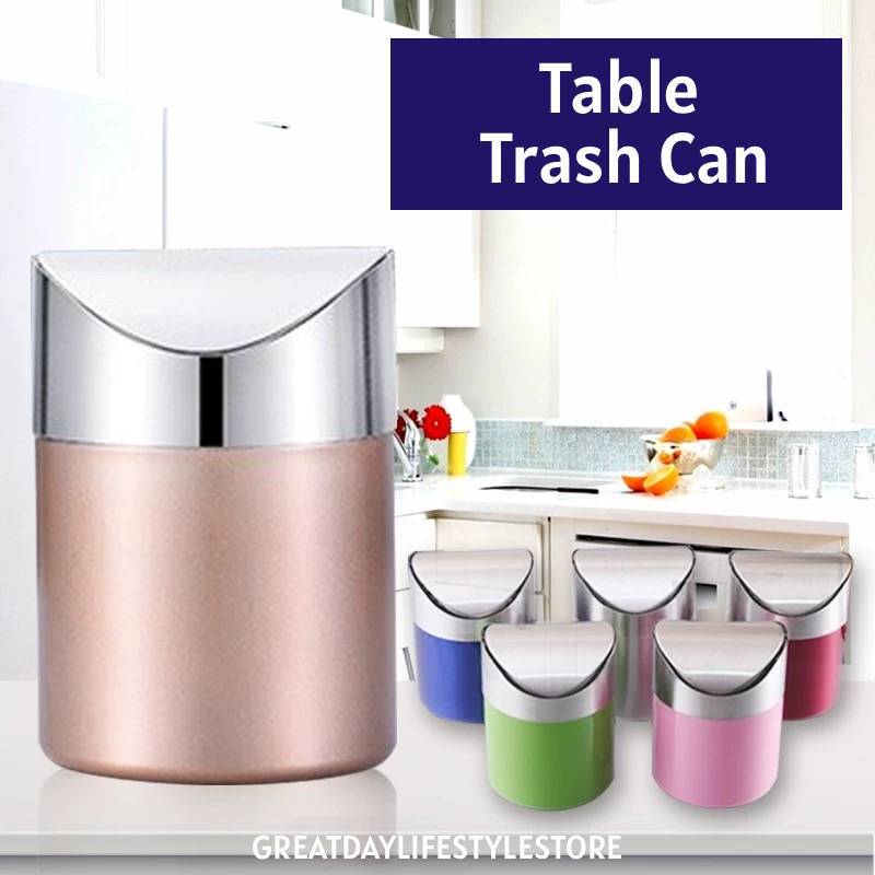 Stainless Steel Small Trash Can for Table | Shopee Philippines