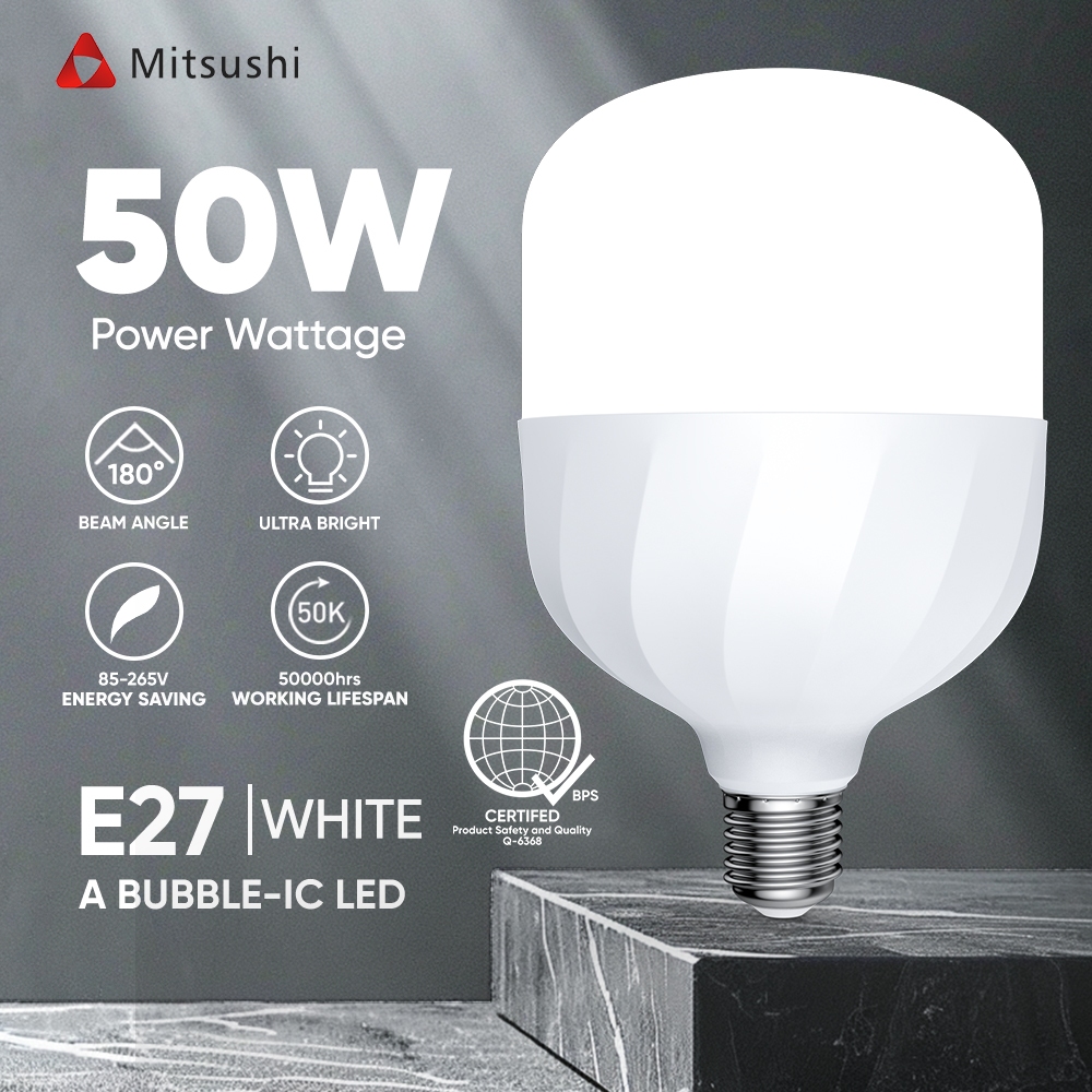 Mitsushi LED Bulb 5W/9W/13W/18W/30W/40W/50W White high brightness LED ...