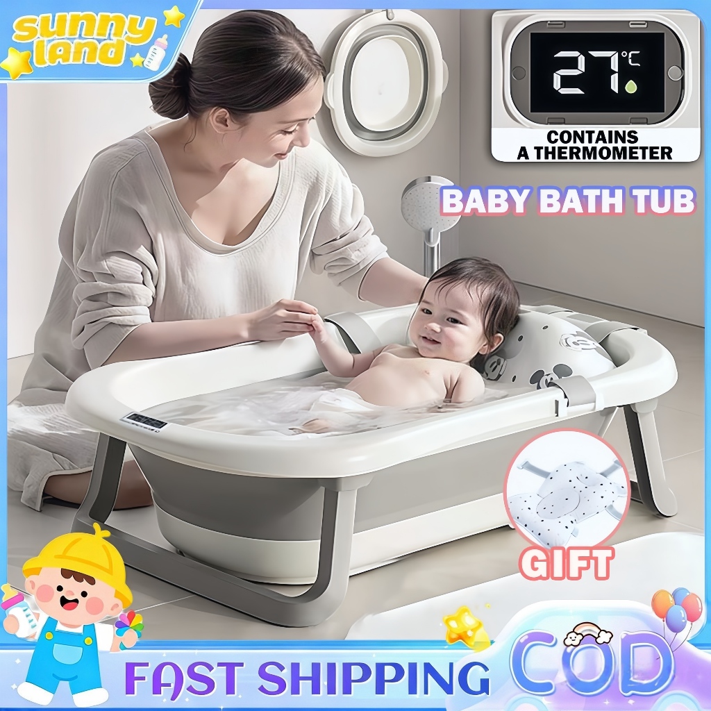 Baby Bath Tub Foldable Baby Bath for Newborn 0-5Years with Temperature ...
