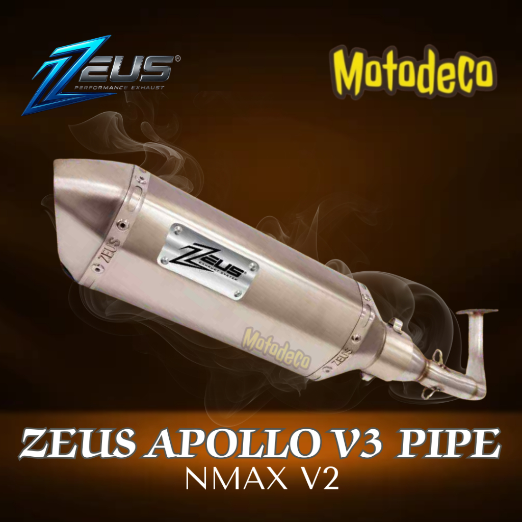 [ NEW ] ZEUS EXHAUST PIPE APOLLO V3 FOR NMAX V2 / AEROX V2 W/ SILENCER ...
