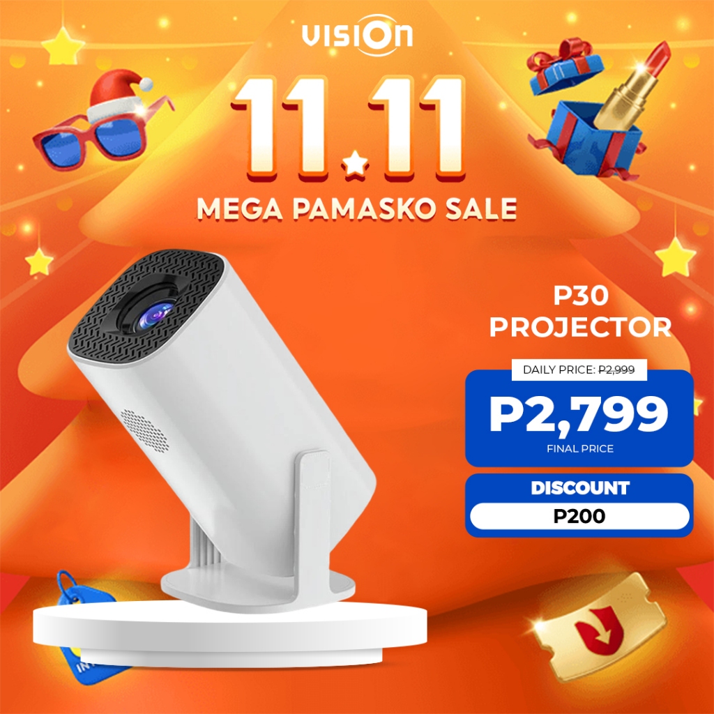 Vision P30 Smart Projector – Auto Focus 1080P with 4K Decoding | Shopee ...