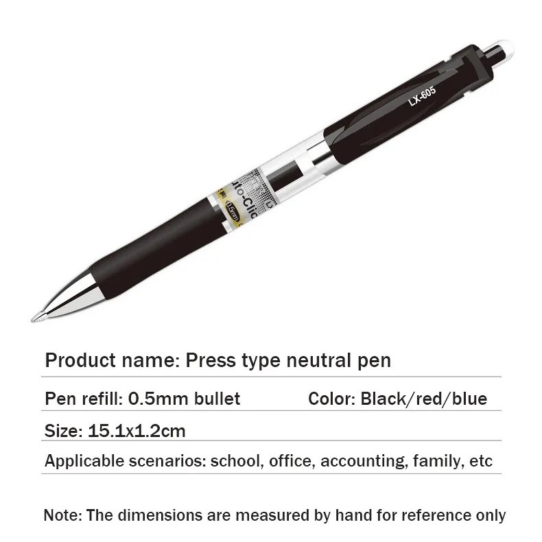 10pcs Gel Pen Set 0.5mm Black Ink Clickable | Shopee Philippines