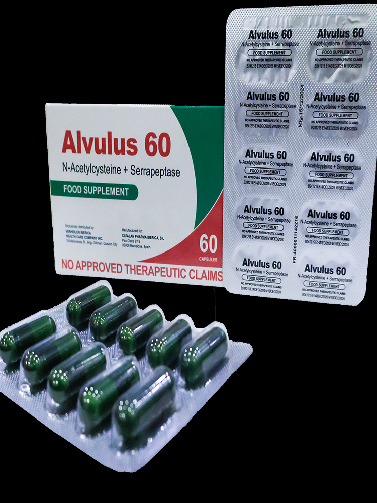 N-ACETYLCYSTEINE + SERRAPEPTASE ALVULUS 60 | Shopee Philippines