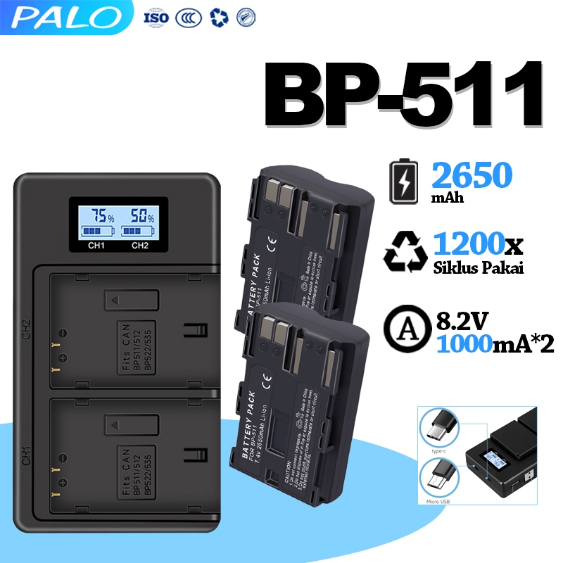 Kit Batteria E Caricatore Per Canon BP-511 – Compatibile Con EOS 10D/20D/30D/40D/50D, PowerShot G1-G6, Pro1 E Molte Altre - 3