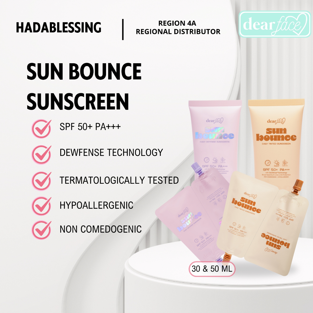 DEAR FACE Sunbounce Sunscreen SPF50+ PA+++ – Daily Defense & Tinted ...