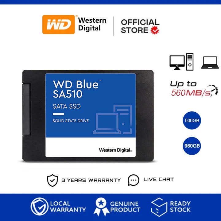 WD Blue 500GB 1TB SA510 2.5