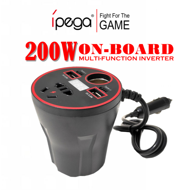 200W On-Board Multi-Function Power Inverter 2 USB 2 Type-C Port 12V/24V ...