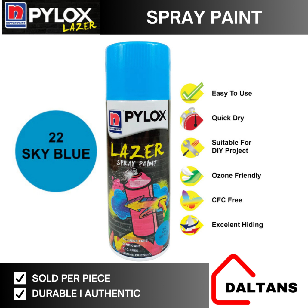 PYLOX #22 SKY BLUE ORIGINAL LAZER SPRAY PAINT 400CC | Shopee Philippines