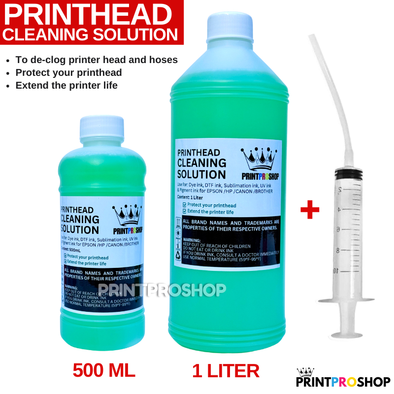 1Liter 500ml Printhead Cleaning Solution Green for EP, Brother, HP ...
