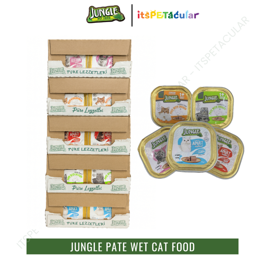 Jungle Pate Cat Wet Food 100g Sold per Box ( 32pcs / Box ) | Shopee ...