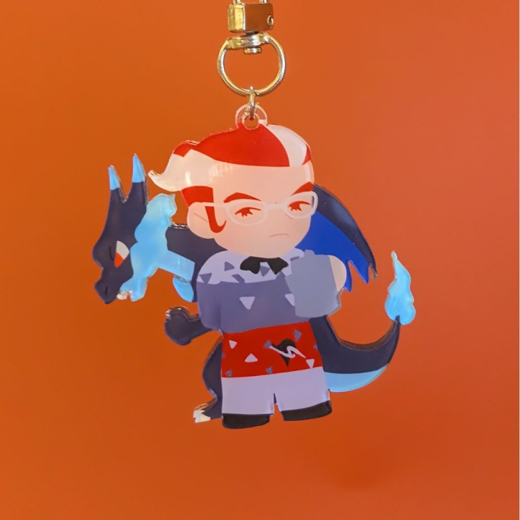 Grisham and Mega Charizard X Pokemon Borderless Acrylic Charm | Shopee ...