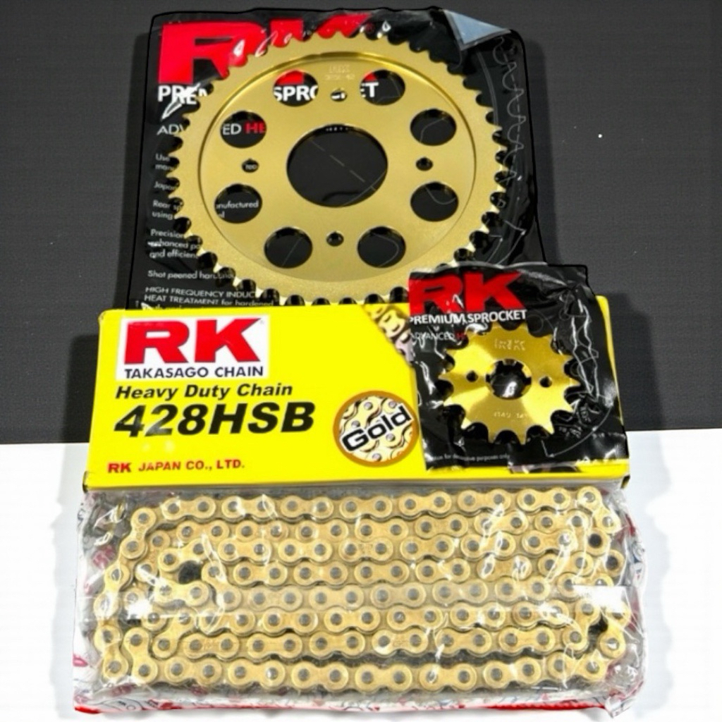 RK CHAIN and SPROCKET SET RAIDER150 REBORN/Fi/ COMBAT SERIES #428 GOLD ...