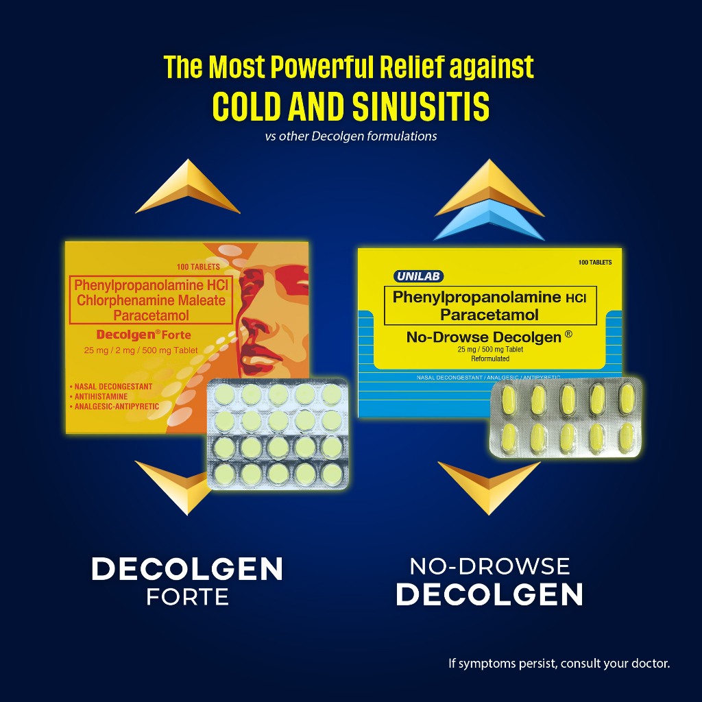 Unilab Decolgen Forte 100 Tablets - Powerful Relief from Cold ...