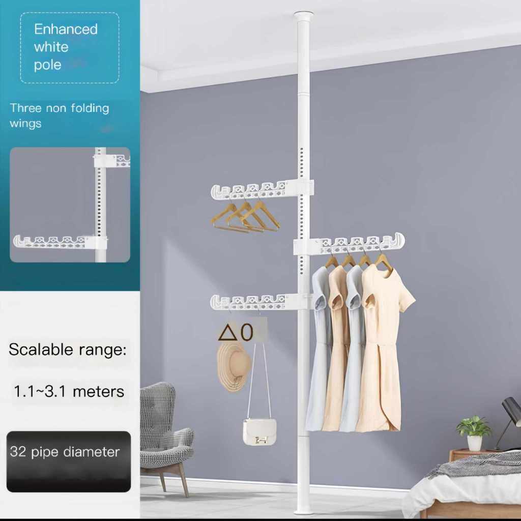 Susan1188 Adjustable Wall Clothes Rack Sampayan Ceiling Tension Clothes ...