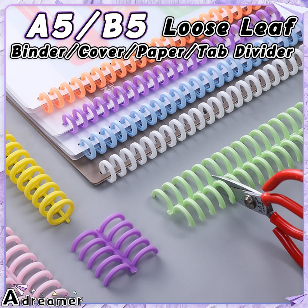 Loose Leaf Binder A5/B5 Light Pink Refillable Binder Notebook 26 Holes ...
