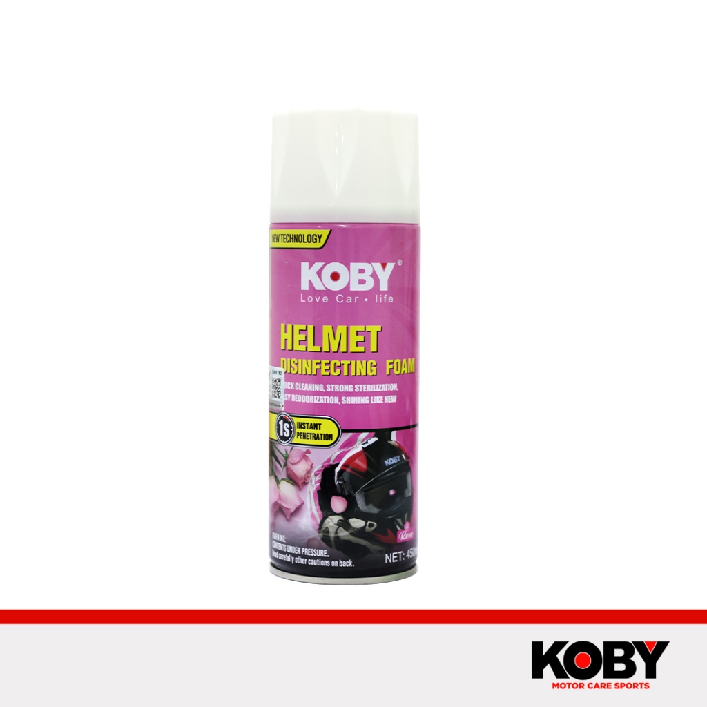 KOBY HELMET DISINFECTING SPRAY FOAM ( PINK ROSE SCENT ) 450ML | Shopee ...