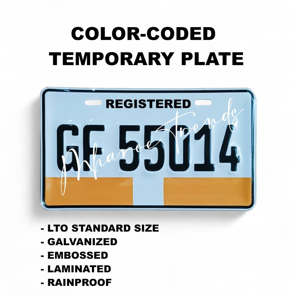 COLOR-CODED TEMPORARY PLATE FOR MOTORCYCLE AS PER REGION | LTO NEW SIZE ...
