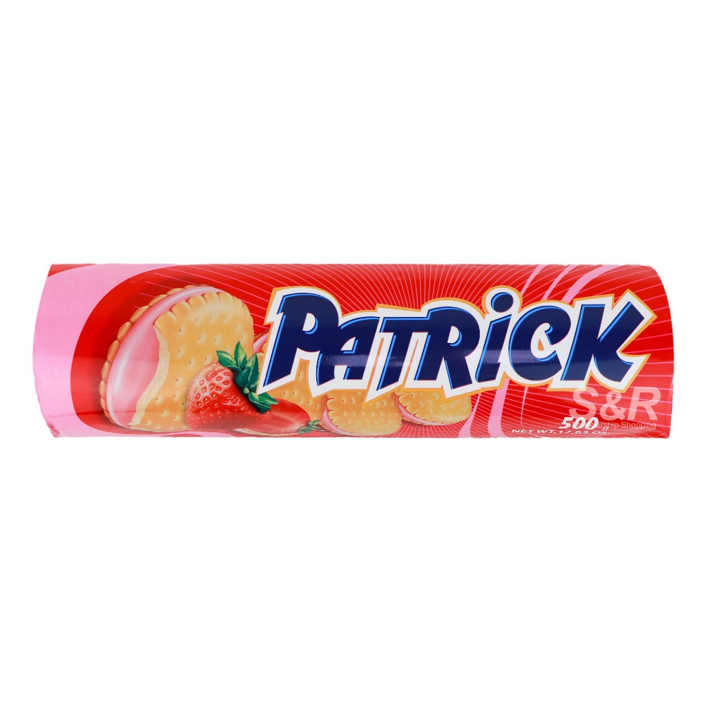 Patrick Strawberry Flavor Filled Biscuits 500g | Shopee Philippines