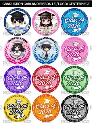 2026 GRADUATION GARLAND, RIBBON, LEI, LOGO, and CENTERPIECE - 12PCS 2 ...