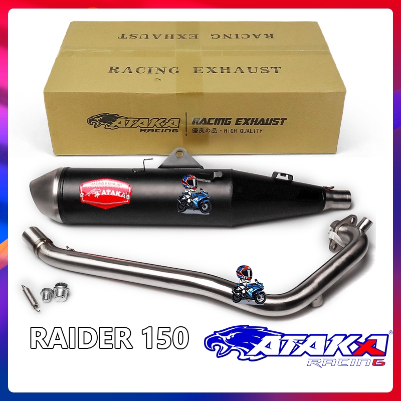 ATAKA 51MM Exhaust Pipe Set For SUZUKI RAIDER 150 FI/CARB Full Set With ...