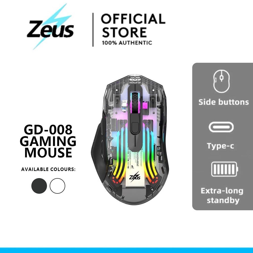 Zeus GD-008 6-button transparent RGB mechanical Bluetooth/wireless ...