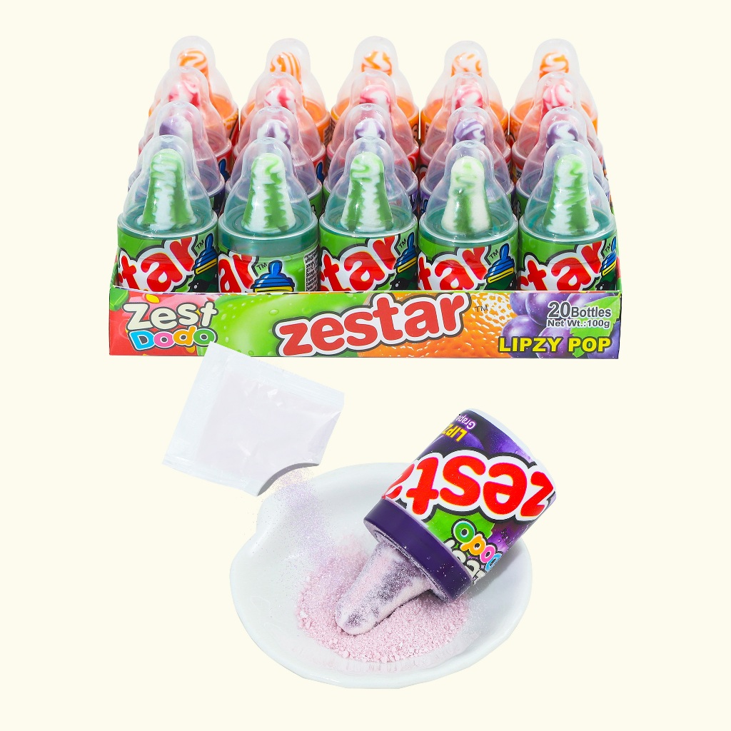 ZestDodo Lollipop with Flavor Sweeted Powder 20pcs Per tray Snack ...