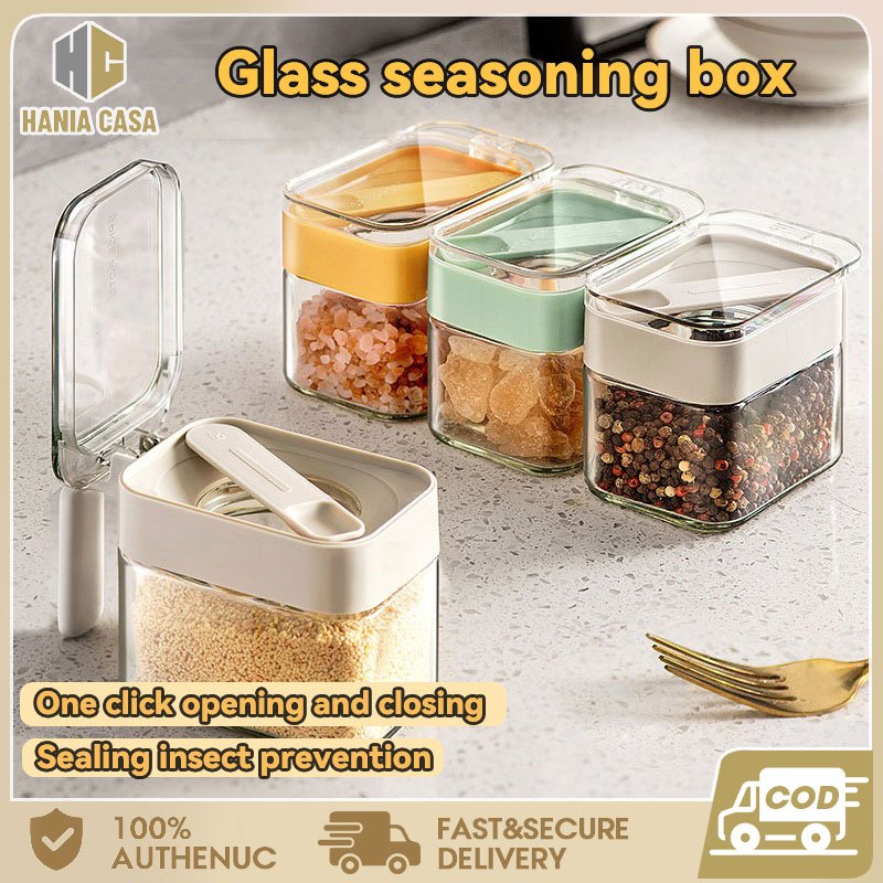 Seasoning Container With Spoon Sealed And Insect Proof Seasoning Box ...
