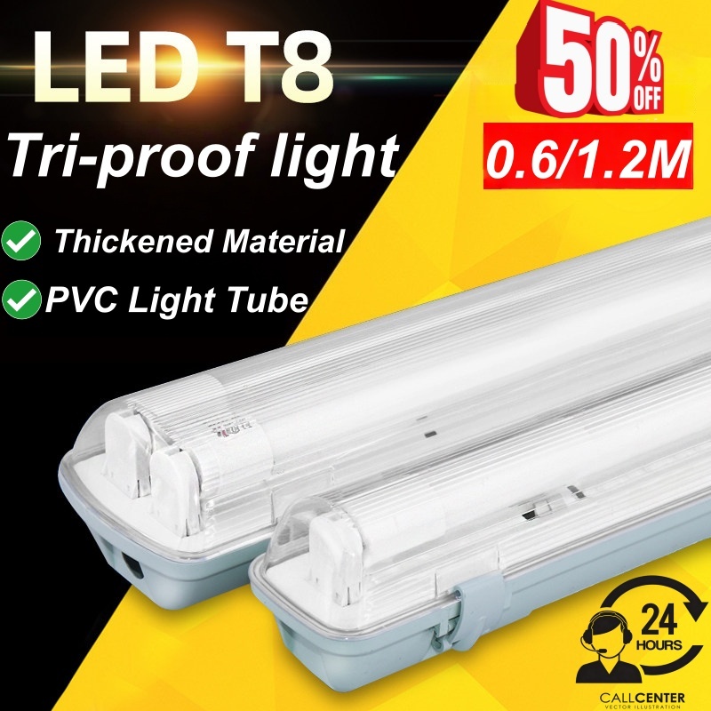Industrial T8 PVC Tube Tri-Proof Light Energy Saving IP68 Waterproof ...