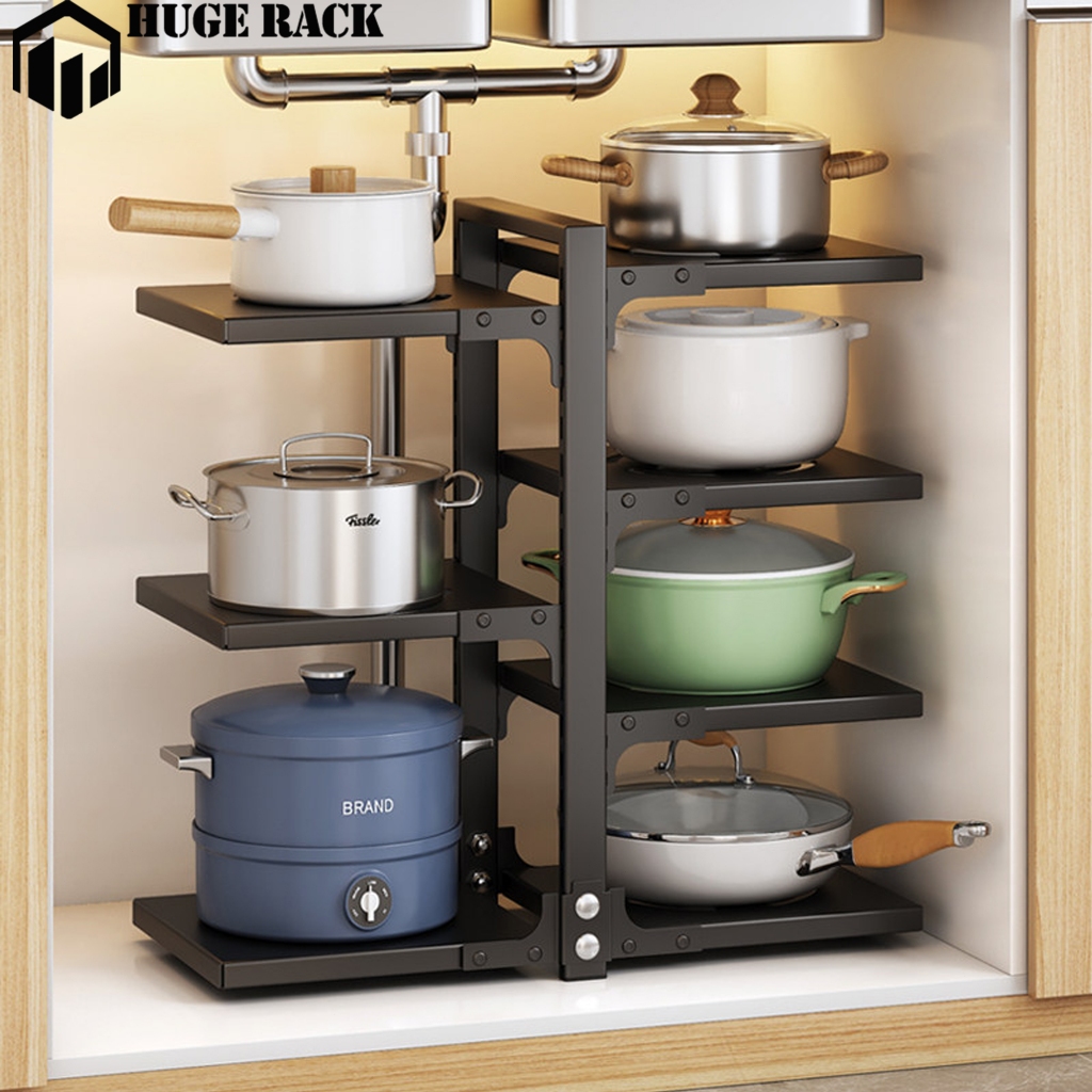 Adjustable Kitchen Organizer Rack 2-5 layer Pot Rack Countertop ...