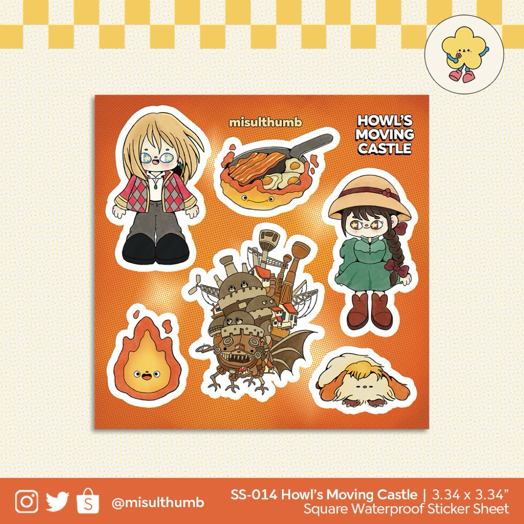 Howl's Moving Castle Studio Ghibli Fanart Waterproof Sticker Sheet | SS ...