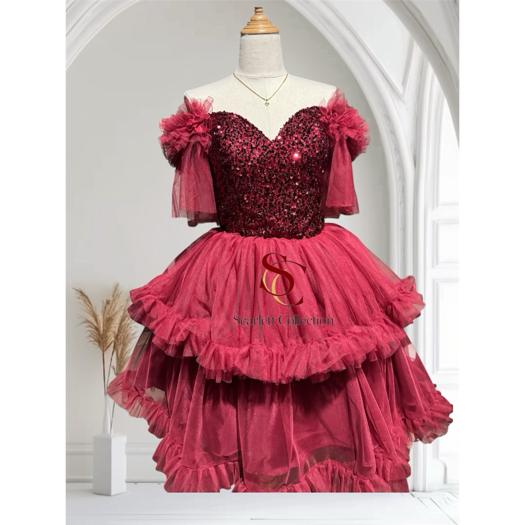 white christmas dresses Short Cocktail Dress With Off The Shoulder Lace Detail main image 1