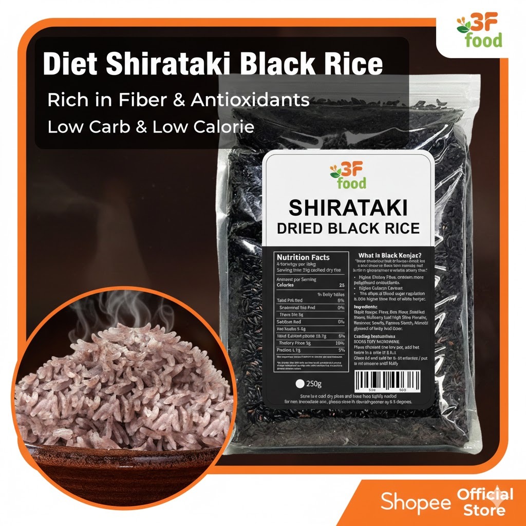 Diet Shirataki Black Rice | Low-Calorie Konjac Rice, High Fiber for ...