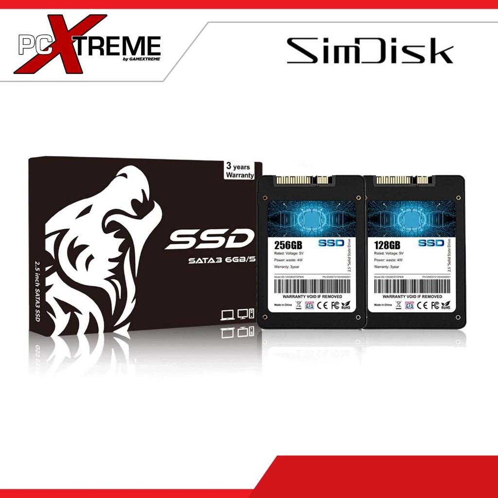 SimDisk 2.5 SSD 128GB 256GB SATA III Solid State Drive for Desktop ...