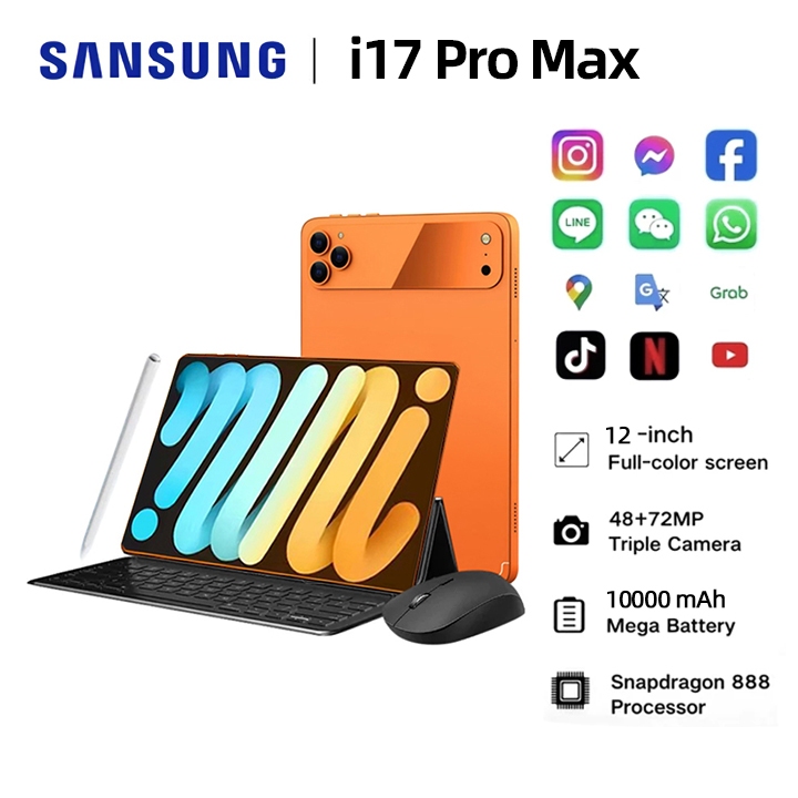 Sam.sung 17 Pro tablet supports SIM + WiFi 5G 10.1inch Full HD tablet ...
