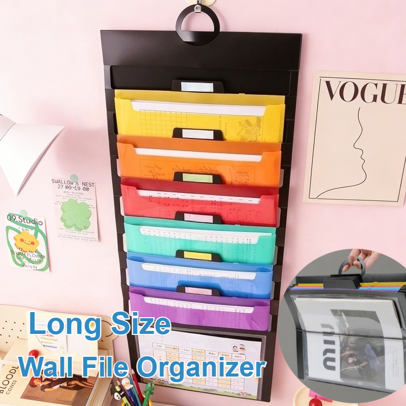 Hanging File Folder Wall File Organizer Long Document Organizer 6 ...