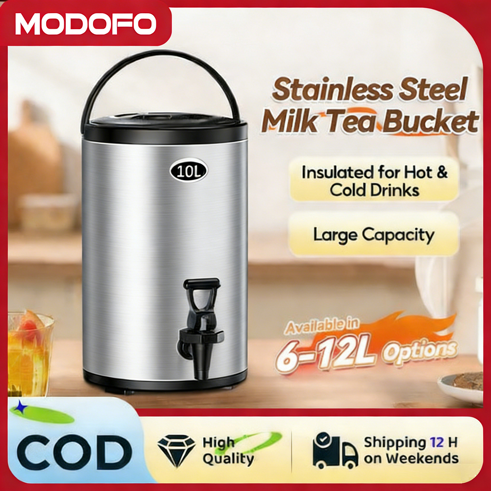 MODOFO Milk Tea Bucket Barrel Water Jug Container Stainless Thermos Jug ...