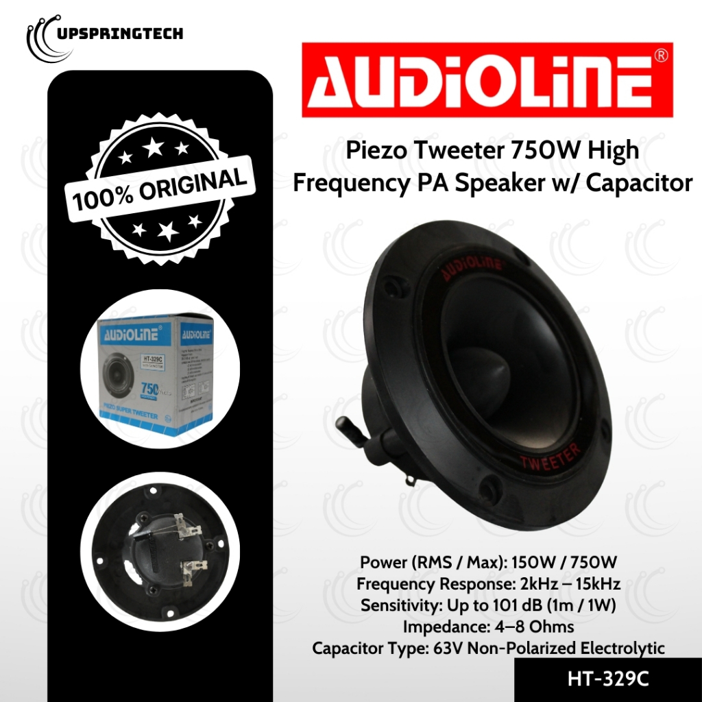 Audioline HT-329C Piezo Tweeter 750W High Frequency PA Speaker w ...